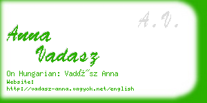 anna vadasz business card